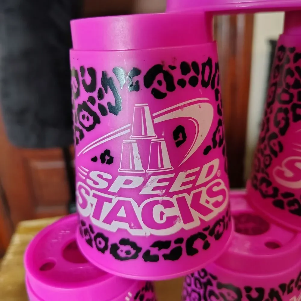 Speed Stacks Official WSSA 12 Cups Pink Leopard Print Cup Stacking